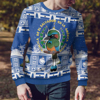 El Salvador Christmas Ugly Christmas Sweater The Torogoz Cartoon With Coat Of Arms - Wonder Print Shop