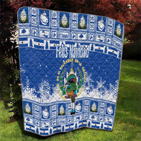 El Salvador Christmas Quilt The Torogoz Cartoon With Coat Of Arms - Wonder Print Shop