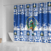 El Salvador Christmas Shower Curtain The Torogoz Cartoon With Coat Of Arms