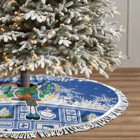 El Salvador Christmas Tree Skirt The Torogoz Cartoon With Coat Of Arms - Wonder Print Shop