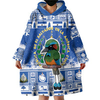 El Salvador Christmas Wearable Blanket Hoodie The Torogoz Cartoon With Coat Of Arms - Wonder Print Shop