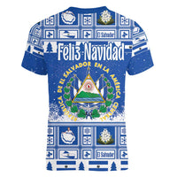 El Salvador Christmas Women V-Neck T-Shirt The Torogoz Cartoon With Coat Of Arms - Wonder Print Shop