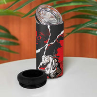 Russia Knight Fighting With Dragon 4 in 1 Can Cooler Tumbler Grunge Style