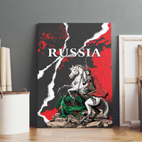 Russia Knight Fighting With Dragon Canvas Wall Art Grunge Style