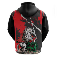 Russia Knight Fighting With Dragon Hoodie Grunge Style - Wonder Print Shop
