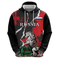 Russia Knight Fighting With Dragon Hoodie Grunge Style - Wonder Print Shop