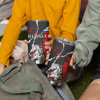 Russia Knight Fighting With Dragon Tumbler Cup Grunge Style - Wonder Print Shop