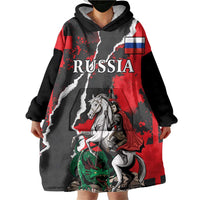 Russia Knight Fighting With Dragon Wearable Blanket Hoodie Grunge Style - Wonder Print Shop