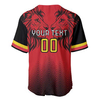 Custom Belgium Rugby Baseball Jersey Diables Noirs Lion Head