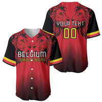 Custom Belgium Rugby Baseball Jersey Diables Noirs Lion Head
