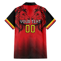 Custom Belgium Rugby Hawaiian Shirt Diables Noirs Lion Head - Wonder Print Shop