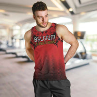 Custom Belgium Rugby Men Tank Top Diables Noirs Lion Head - Wonder Print Shop