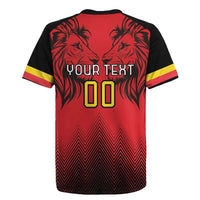 Custom Belgium Rugby Rugby Jersey Diables Noirs Lion Head - Wonder Print Shop