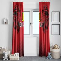 Custom Belgium Rugby Window Curtain Diables Noirs Lion Head - Wonder Print Shop
