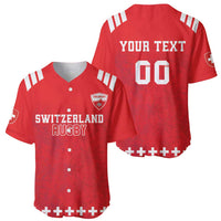 Custom Switzerland Rugby Baseball Jersey Edelweis Pattern