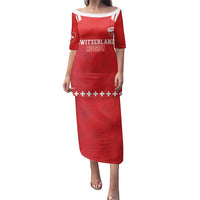 Custom Switzerland Rugby Family Matching Puletasi and Hawaiian Shirt Edelweis Pattern