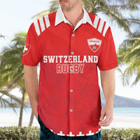 Custom Switzerland Rugby Hawaiian Shirt Edelweis Pattern - Wonder Print Shop