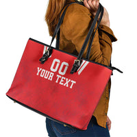 Custom Switzerland Rugby Leather Tote Bag Edelweis Pattern