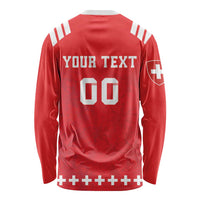 Custom Switzerland Rugby Long Sleeve Shirt Edelweis Pattern - Wonder Print Shop