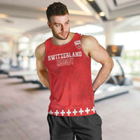 Custom Switzerland Rugby Men Tank Top Edelweis Pattern - Wonder Print Shop