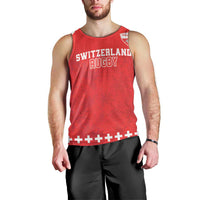 Custom Switzerland Rugby Men Tank Top Edelweis Pattern - Wonder Print Shop