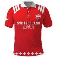 Custom Switzerland Rugby Polo Shirt Edelweis Pattern - Wonder Print Shop
