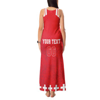 Custom Switzerland Rugby Tank Maxi Dress Edelweis Pattern - Wonder Print Shop