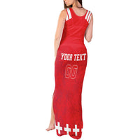 Custom Switzerland Rugby Tank Maxi Dress Edelweis Pattern - Wonder Print Shop
