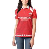 Custom Switzerland Rugby Women Polo Shirt Edelweis Pattern - Wonder Print Shop