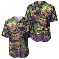 Mardi Gras Alligator Baseball Jersey Let the Gator Jazz Roll - Wonder Print Shop