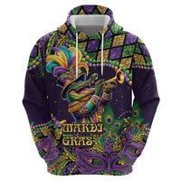 Mardi Gras Alligator Hoodie Let the Gator Jazz Roll - Wonder Print Shop