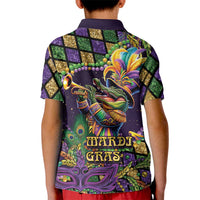 Mardi Gras Alligator Kid Polo Shirt Let the Gator Jazz Roll - Wonder Print Shop