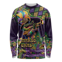 Mardi Gras Alligator Long Sleeve Shirt Let the Gator Jazz Roll - Wonder Print Shop