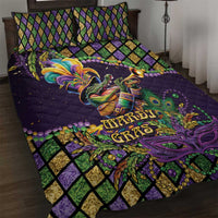 Mardi Gras Alligator Quilt Bed Set Let the Gator Jazz Roll - Wonder Print Shop
