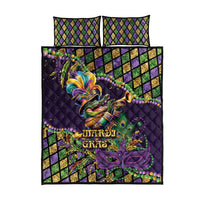Mardi Gras Alligator Quilt Bed Set Let the Gator Jazz Roll - Wonder Print Shop