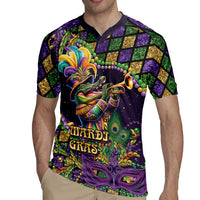 Mardi Gras Alligator Rugby Jersey Let the Gator Jazz Roll - Wonder Print Shop