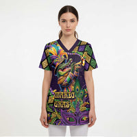 Mardi Gras Alligator Scrub Top Let the Gator Jazz Roll - Wonder Print Shop