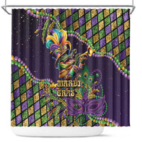 Mardi Gras Alligator Shower Curtain Let the Gator Jazz Roll - Wonder Print Shop