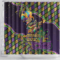Mardi Gras Alligator Shower Curtain Let the Gator Jazz Roll - Wonder Print Shop