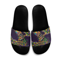 Mardi Gras Alligator Slide Sandals Let the Gator Jazz Roll - Wonder Print Shop