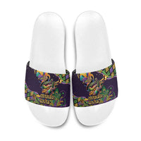 Mardi Gras Alligator Slide Sandals Let the Gator Jazz Roll - Wonder Print Shop