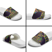 Mardi Gras Alligator Slide Sandals Let the Gator Jazz Roll - Wonder Print Shop