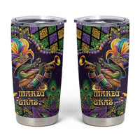 Mardi Gras Alligator Tumbler Cup Let the Gator Jazz Roll - Wonder Print Shop