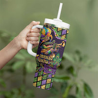 Mardi Gras Alligator Tumbler With Handle Let the Gator Jazz Roll - Wonder Print Shop