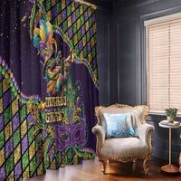 Mardi Gras Alligator Window Curtain Let the Gator Jazz Roll - Wonder Print Shop