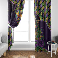 Mardi Gras Alligator Window Curtain Let the Gator Jazz Roll - Wonder Print Shop