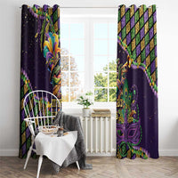 Mardi Gras Alligator Window Curtain Let the Gator Jazz Roll - Wonder Print Shop