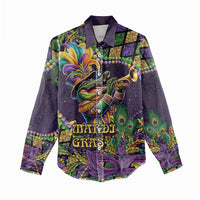 Mardi Gras Alligator Women Casual Shirt Let the Gator Jazz Roll - Wonder Print Shop