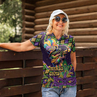 Mardi Gras Alligator Women Polo Shirt Let the Gator Jazz Roll - Wonder Print Shop