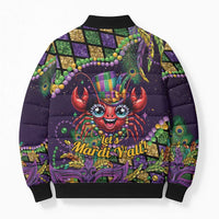 Mardi Gras Crawfish Bomber Puffer Jacket Let's Mardi Y'all - Wonder Print Shop
